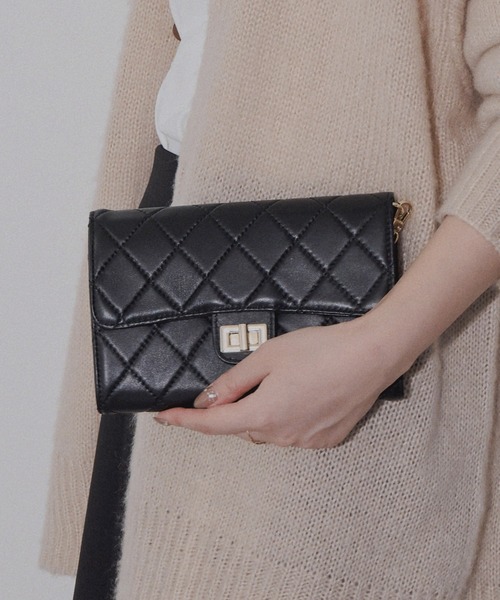 NICAL（ニカル）の「【本革】【NICAL】キルトチェーンバック/544380（ショルダーバッグ・レディース・ネイビー/ベージュ/レッド/キャメル/ブラック・FREE）」の7枚目の写真