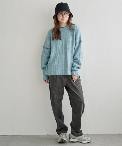 LBC（エルビーシー）の「配色ステッチ畦ニットプルオーバー（ニット/セーター・レディース・ライトブルー/パープル/グレー/オフホワイト・M/L）」の22枚目の写真