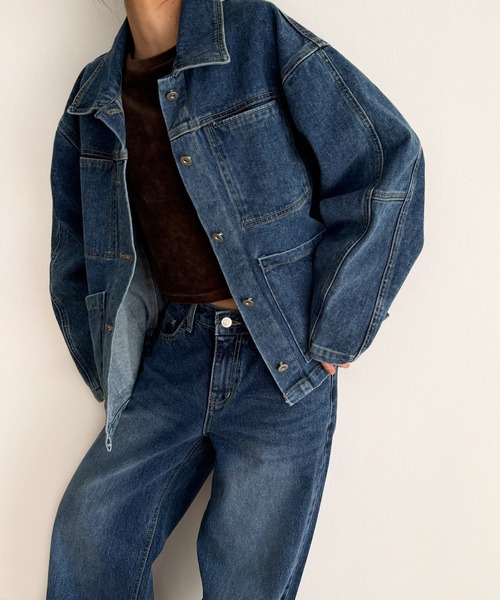 CANAL JEAN(キャナルジーン)の「El mar デニムカバーオール(デニムジャケット・レディース・インディゴブルー・ONE SIZE)」の7枚目の写真