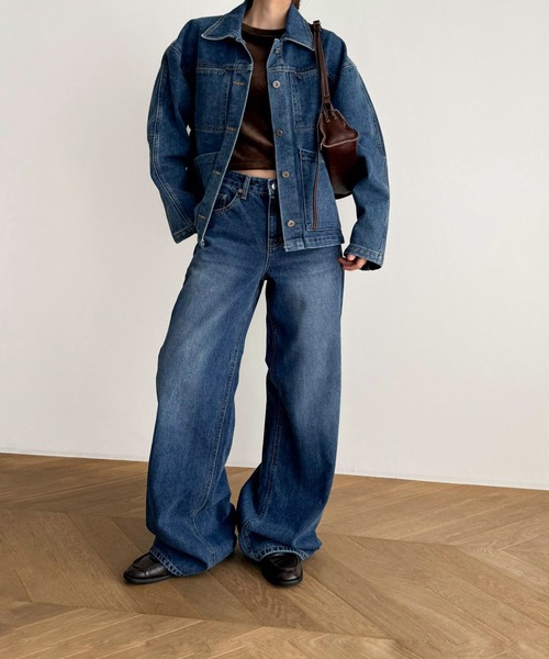 CANAL JEAN(キャナルジーン)の「El mar デニムカバーオール(デニムジャケット・レディース・インディゴブルー・ONE SIZE)」の9枚目の写真