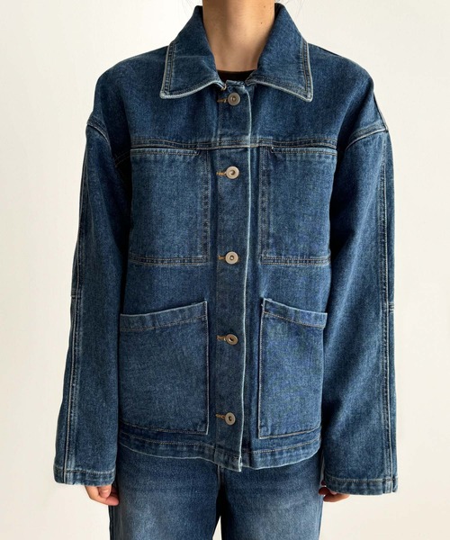 CANAL JEAN(キャナルジーン)の「El mar デニムカバーオール(デニムジャケット・レディース・インディゴブルー・ONE SIZE)」の10枚目の写真