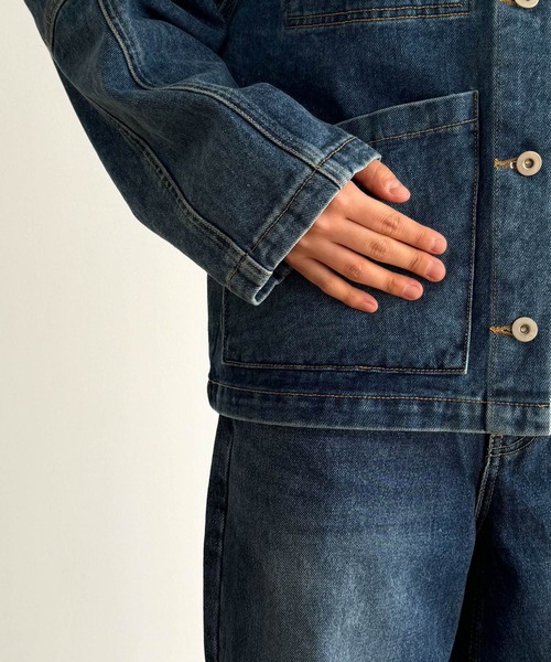 CANAL JEAN(キャナルジーン)の「El mar デニムカバーオール(デニムジャケット・レディース・インディゴブルー・ONE SIZE)」の2枚目の写真