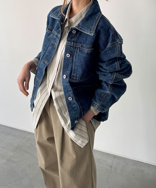 CANAL JEAN(キャナルジーン)の「El mar デニムカバーオール(デニムジャケット・レディース・インディゴブルー・ONE SIZE)」の4枚目の写真