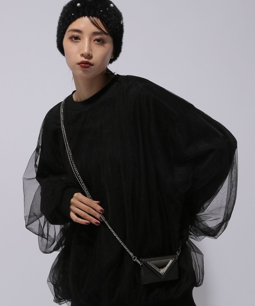 HARE（ハレ）の「サンカクプレートHAREロゴチェーンミニウォレット(HARE)（財布・レディース・ブラック/シルバー・FREE）」の4枚目の写真