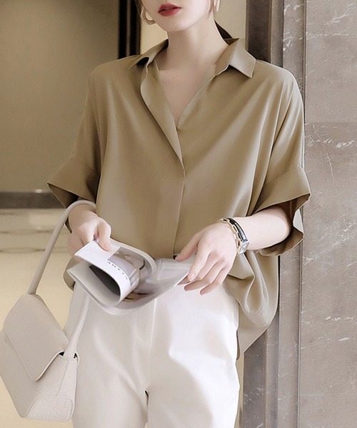 セール】スキッパーシャツブラウス（シャツ/ブラウス）｜Dewlily