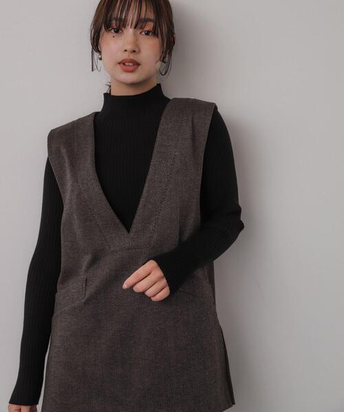 SENSE OF PLACE by URBAN RESEARCH（センスオブプレイスバイアーバンリサーチ）の「ジャージーメルトンVネックジレ（ベスト・レディース・ベージュ系その他/ブラウン系その他/ブラック系その他・ONE）」の20枚目の写真