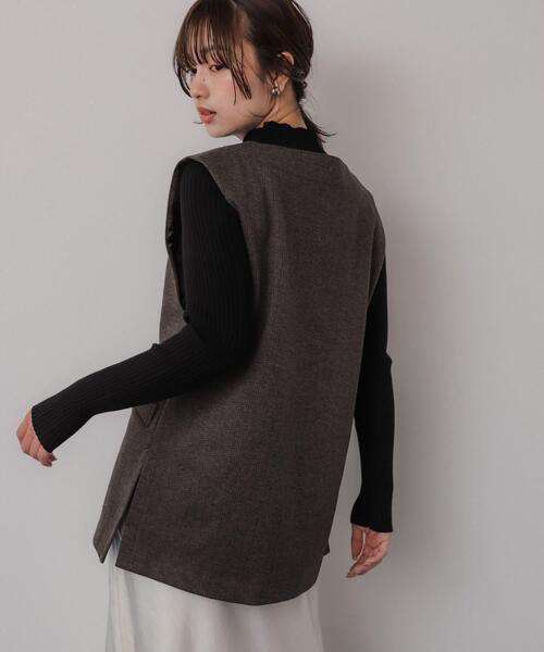 SENSE OF PLACE by URBAN RESEARCH（センスオブプレイスバイアーバンリサーチ）の「ジャージーメルトンVネックジレ（ベスト・レディース・ベージュ系その他/ブラウン系その他/ブラック系その他・ONE）」の19枚目の写真