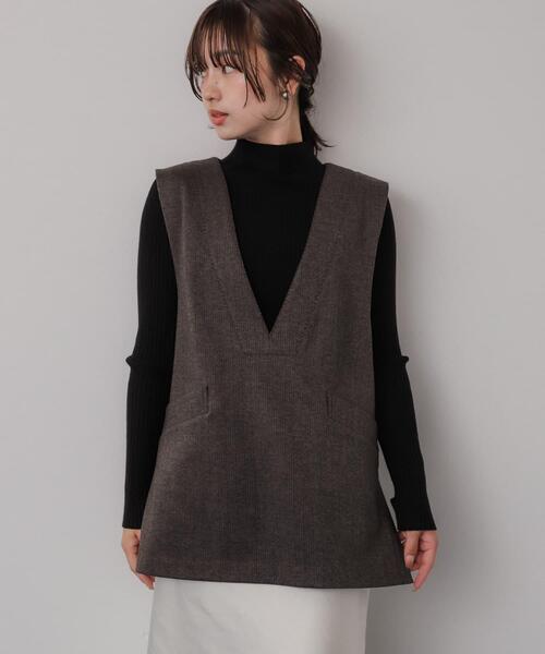 SENSE OF PLACE by URBAN RESEARCH（センスオブプレイスバイアーバンリサーチ）の「ジャージーメルトンVネックジレ（ベスト・レディース・ベージュ系その他/ブラウン系その他/ブラック系その他・ONE）」の18枚目の写真