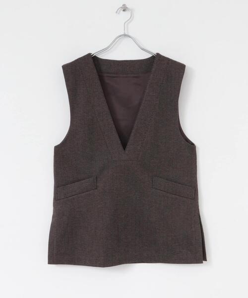 SENSE OF PLACE by URBAN RESEARCH（センスオブプレイスバイアーバンリサーチ）の「ジャージーメルトンVネックジレ（ベスト・レディース・ベージュ系その他/ブラウン系その他/ブラック系その他・ONE）」の14枚目の写真
