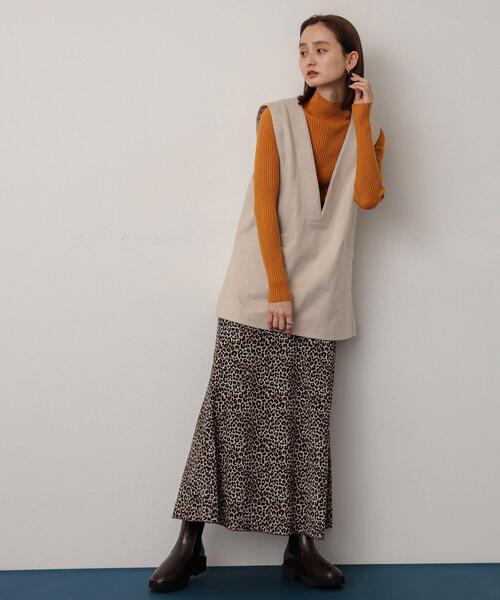 SENSE OF PLACE by URBAN RESEARCH（センスオブプレイスバイアーバンリサーチ）の「ジャージーメルトンVネックジレ（ベスト・レディース・ベージュ系その他/ブラウン系その他/ブラック系その他・ONE）」の8枚目の写真