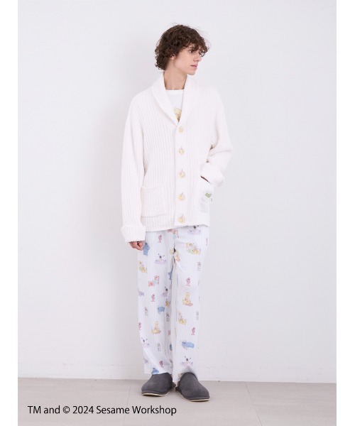 gelato pique（ジェラートピケ）の「【SESAME STREET】【UNISEX】モチーフジャガードショールカーディガン（ルームウェア/パジャマ・レディース・オフホワイト/ブルー・S-M/M-L）」の16枚目の写真
