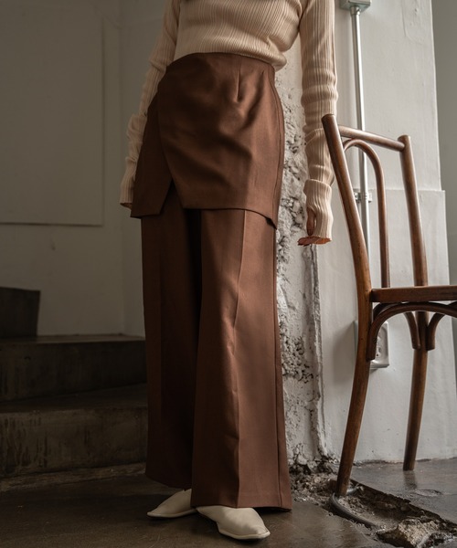 mideal（マイディール）の「skirt layered pants / スカートレイヤード