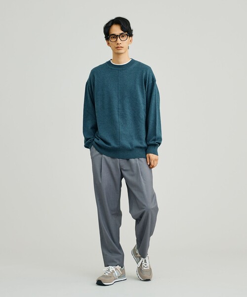J.PRESS YORK STREET(ジェイプレスヨークストリート)の「【UNISEX】ANTI PILLING WOOL クルーネックニット(ニット/セーター・メンズ・ライトグレー系/ピンク系/オレンジ系/ダルブルー系/ブラック系/アイボリー系・SMALL/MEDIUM/LARGE)」の8枚目の写真