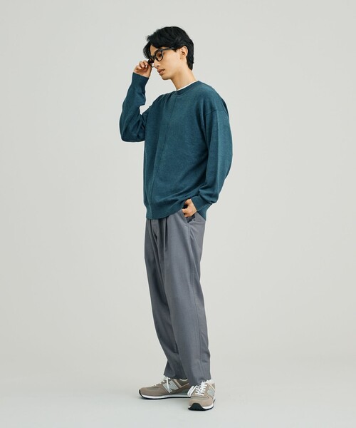 J.PRESS YORK STREET(ジェイプレスヨークストリート)の「【UNISEX】ANTI PILLING WOOL クルーネックニット(ニット/セーター・メンズ・ライトグレー系/ピンク系/オレンジ系/ダルブルー系/ブラック系/アイボリー系・SMALL/MEDIUM/LARGE)」の9枚目の写真