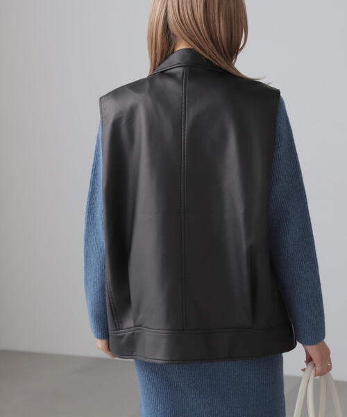 【セール】合皮ライダースジレ（ライダースジャケット）｜FREE'S MART（フリーズマート）