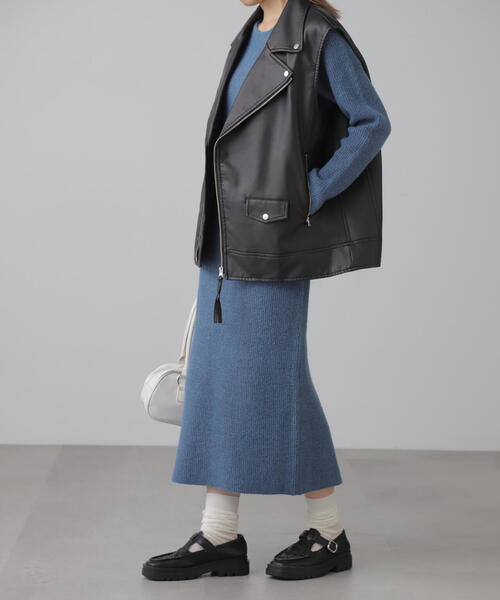 【セール】合皮ライダースジレ（ライダースジャケット）｜FREE'S MART（フリーズマート）