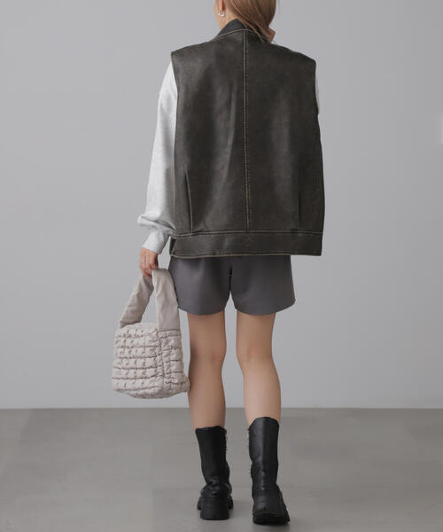 【セール】合皮ライダースジレ（ライダースジャケット）｜FREE'S MART（フリーズマート）