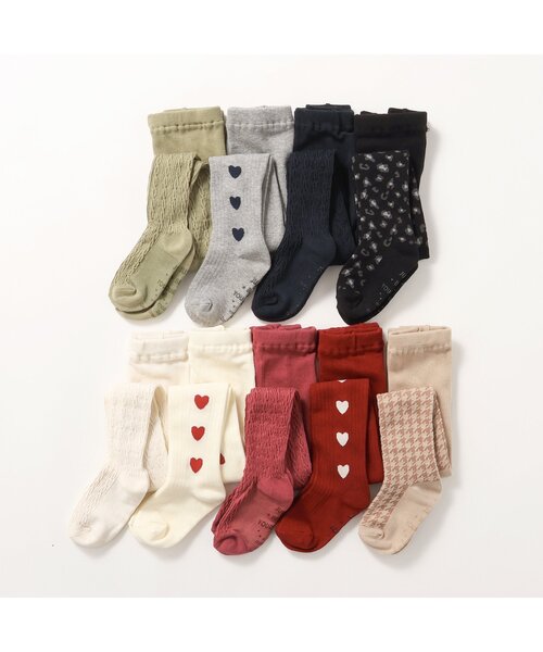 BREEZE(ブリーズ)の「モノトーン総柄タイツ(タイツ/ストッキング・キッズ・ブラック/ベージュ・80/100/120/140)」の4枚目の写真