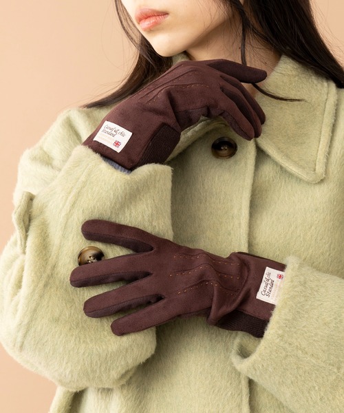 セール】【SETUP7】スマホ対応 フェイクスエード 裏ボア レディース