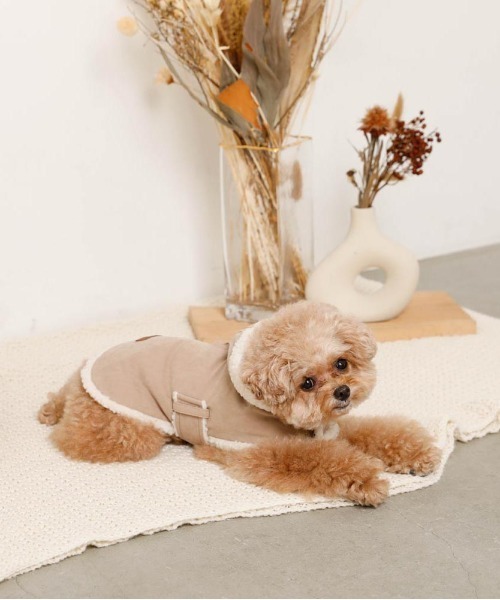 ムートン風フードボアケープ（ペットウェア）｜moncheri（モンシェリ）