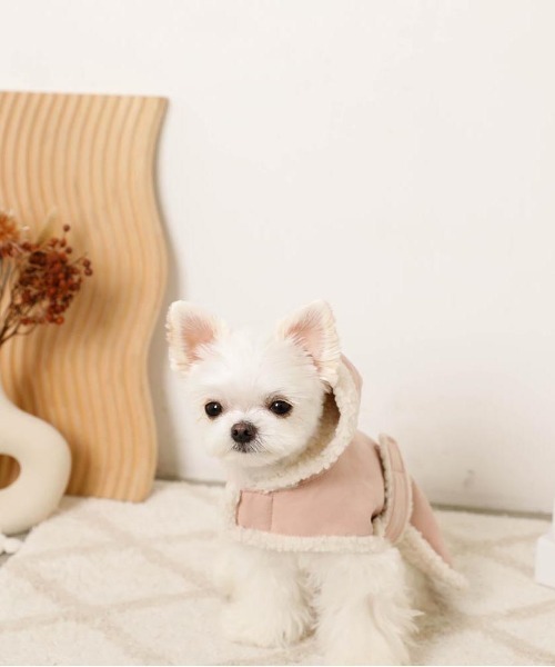 ムートン風フードボアケープ（ペットウェア）｜moncheri（モンシェリ）