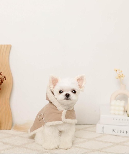 ムートン風フードボアケープ（ペットウェア）｜moncheri（モンシェリ）