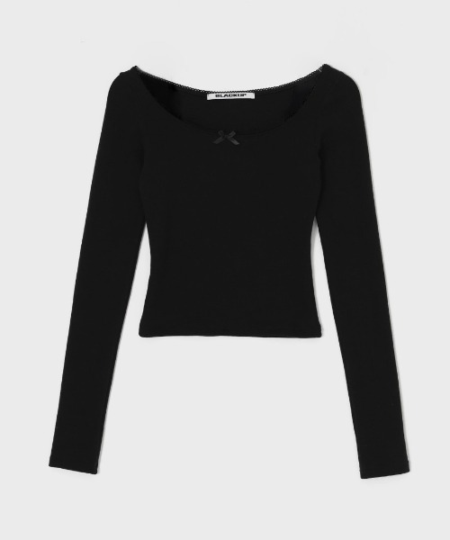 BLACKUP（ブラックアップ）の「[MADE] イェリレースワイドUネック長袖Tシャツ（Tシャツ/カットソー・レディース・ホワイト/グレー/ブラック・ONESIZE）」の9枚目の写真