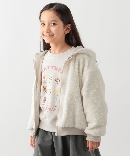 GLOBAL WORK Smile Seed Store（グローバルワーク スマイルシードストア）の「洗えるリバーシブルボアブルゾン/キッズ/145423（ブルゾン・キッズ・グリーン/ナチュラル/ブラック・140cm/130cm/110cm/120cm/150cm）」の5枚目の写真