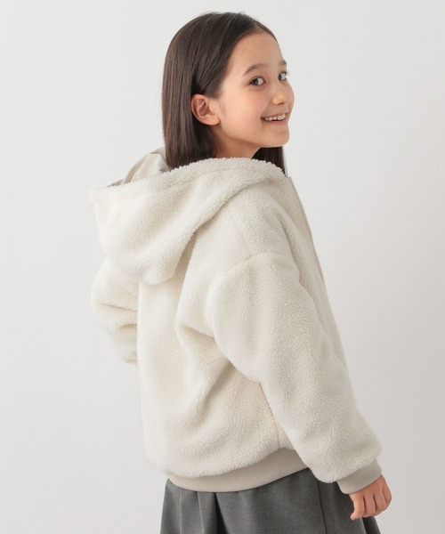 GLOBAL WORK Smile Seed Store（グローバルワーク スマイルシードストア）の「洗えるリバーシブルボアブルゾン/キッズ/145423（ブルゾン・キッズ・グリーン/ナチュラル/ブラック・140cm/130cm/110cm/120cm/150cm）」の7枚目の写真