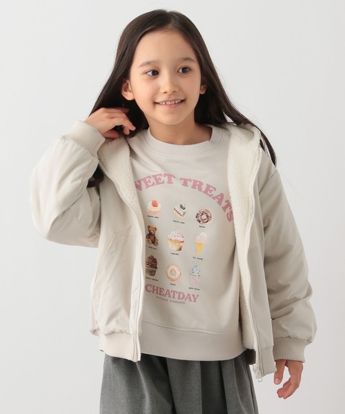 GLOBAL WORK Smile Seed Store（グローバルワーク スマイルシードストア）の「洗えるリバーシブルボアブルゾン/キッズ/145423（ブルゾン・キッズ・グリーン/ナチュラル/ブラック・140cm/130cm/110cm/120cm/150cm）」の11枚目の写真