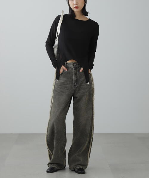 FREE'S MART（フリーズマート）の「◆サイド切替カーブデニムパンツ（デニムパンツ・レディース・ブラック系その他/ブルー系その他3・SMALL/MEDIUM）」の17枚目の写真