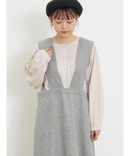 Samansa Mos2（サマンサ モスモス）の「ツイードライクジャンパースカート（ワンピース・レディース・モカ/グレー/チャコールグレー・F）」の5枚目の写真