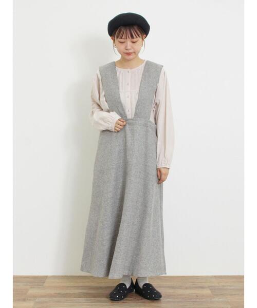 セール】ツイードライクジャンパースカート（ワンピース）｜Samansa