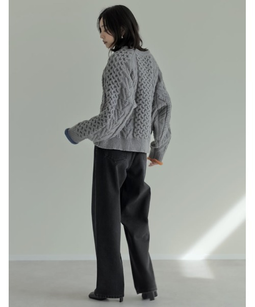 2024-25 WINTER COLLECTION]配色ハートケーブルニット（ニット