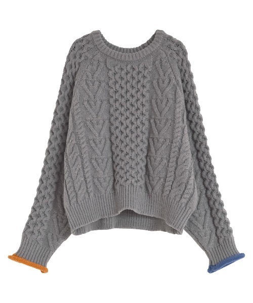 セール】[2024-25 WINTER COLLECTION]配色ハートケーブルニット