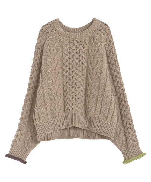 2024-25 WINTER COLLECTION]配色ハートケーブルニット（ニット