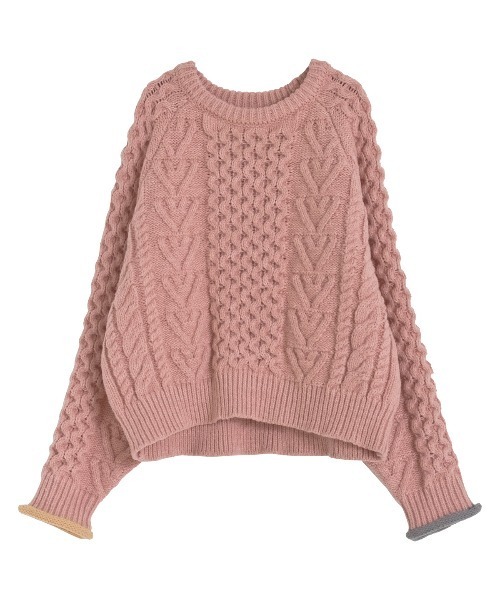 2024-25 WINTER COLLECTION]配色ハートケーブルニット（ニット