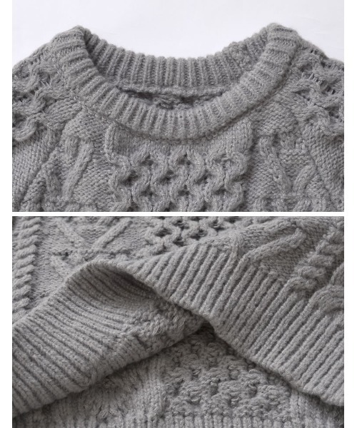 2024-25 WINTER COLLECTION]配色ハートケーブルニット（ニット