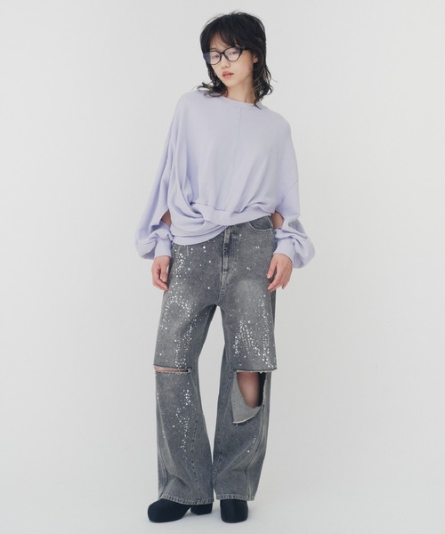 THINGS THAT MATTER(シングス ザット マター)の「TWIST SWEAT PULLOVER / ツイストスウェットプルオーバー(スウェット・レディース・グレー/サックスブルー/ブラック・FREE)」の19枚目の写真