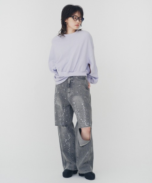 THINGS THAT MATTER(シングス ザット マター)の「TWIST SWEAT PULLOVER / ツイストスウェットプルオーバー(スウェット・レディース・グレー/サックスブルー/ブラック・FREE)」の18枚目の写真