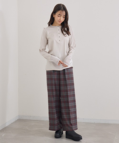 【セール】【KATHARINE ROSS】日本製 2WAY釦プルオーバー（Tシャツ/カットソー）｜KATHARINE ROSS（キャサリンロス）