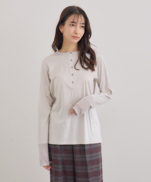 【セール】【KATHARINE ROSS】日本製 2WAY釦プルオーバー（Tシャツ/カットソー）｜KATHARINE ROSS（キャサリンロス）