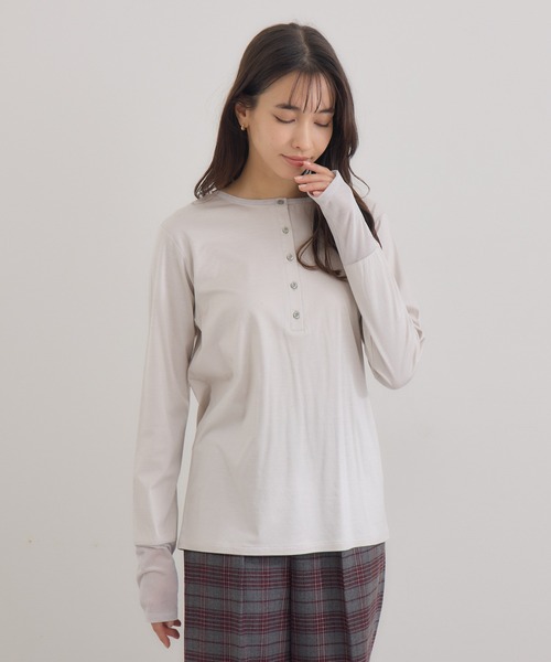 【セール】【KATHARINE ROSS】日本製 2WAY釦プルオーバー（Tシャツ/カットソー）｜KATHARINE ROSS（キャサリンロス）