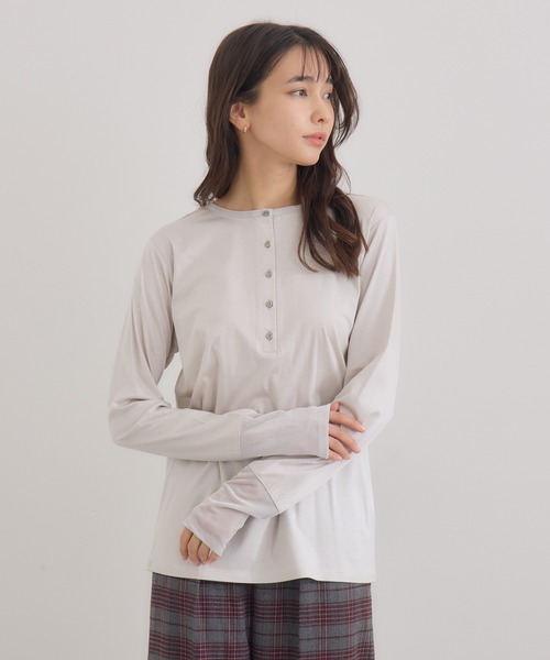 【セール】【KATHARINE ROSS】日本製 2WAY釦プルオーバー（Tシャツ/カットソー）｜KATHARINE ROSS（キャサリンロス）