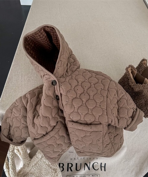 aimoha(アイモハ)の「【aimoha-KIDS-】フード付きキルティングジャケット (AW)(その他アウター・キッズ・オフホワイト/ブラウン/ベージュ・90/100/110/120/80/130)」の17枚目の写真