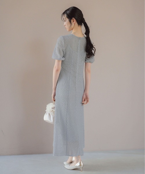 kaene(カエン)の「スパンコールレースドレス【結婚式 二次会 同窓会 成人式 パーティードレス】(ドレス・レディース・ブラック/サックスブルー/ベージュ・36/34/38)」の22枚目の写真
