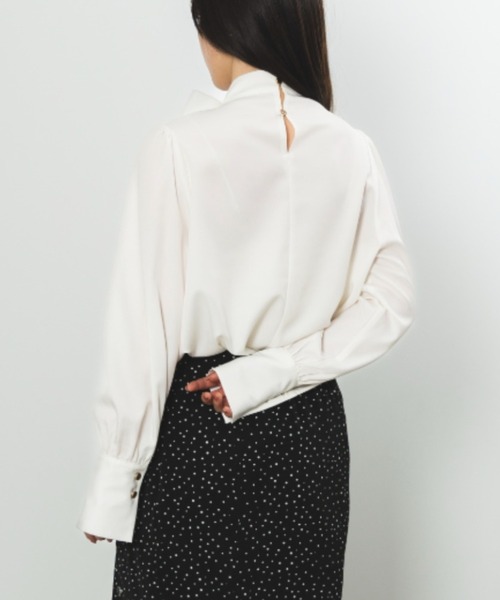 SENEE（セニー）の「ribbon tie blouse（リボンタイブラウス）（シャツ/ブラウス・レディース・ホワイト/ブラック・FREE）」の8枚目の写真