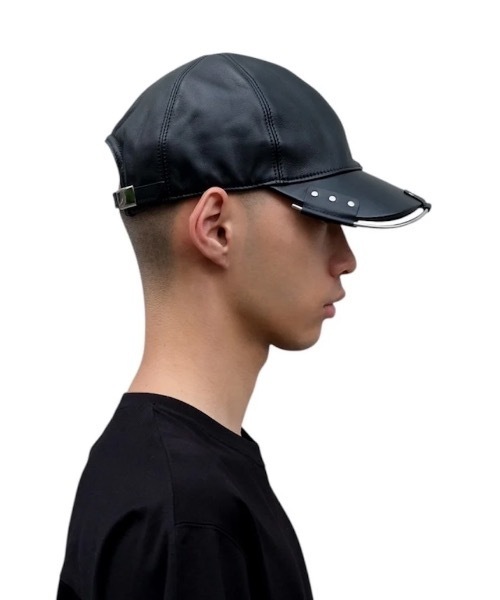 JOHN LAWRENCE SULLIVAN(ジョンローレンスサリバン)の「FRAME LEATHER CAP(キャップ・メンズ・ブラック・ONE SIZE)」の5枚目の写真