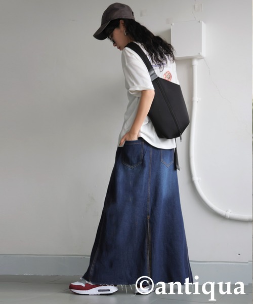 antiqua(アンティカ)の「ダメージデニムスカート(デニムスカート・レディース・インディゴブルー/ブルー系その他/ライトブルー・ONESIZE)」の5枚目の写真