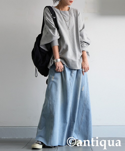 antiqua(アンティカ)の「ダメージデニムスカート(デニムスカート・レディース・インディゴブルー/ブルー系その他/ライトブルー・ONESIZE)」の19枚目の写真